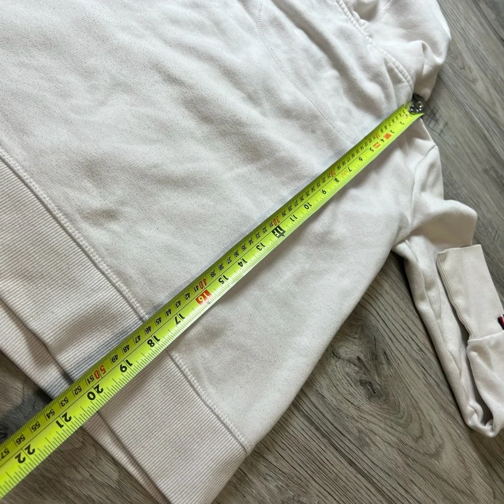 Tommy Hilfiger Zip Up Hoodie‎ Womens XS White Anchor Nautical Logo Sweatshirt